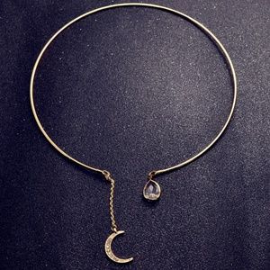 drop of moon tear gold plated necklace